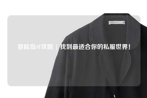 冒险岛SF攻略 | 找到最适合你的私服世界!