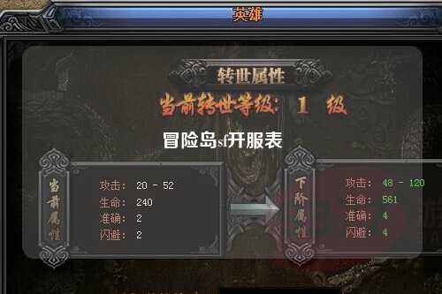 冒险岛sf开服表