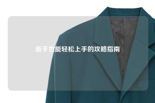 新手也能轻松上手的攻略指南