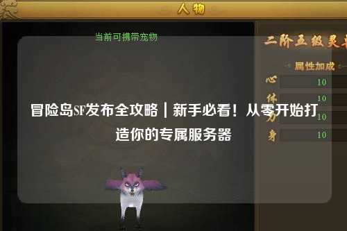 冒险岛SF发布全攻略｜新手必看！从零开始打造你的专属服务器